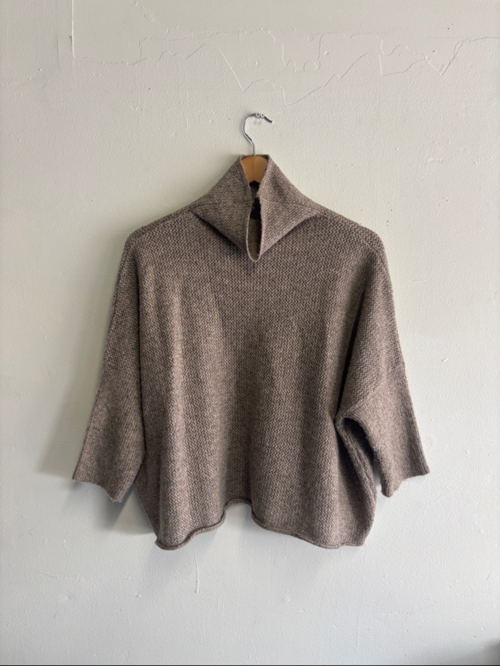 Kerisma wool blend Relaxed Funnel Neck Sweater - Taupe